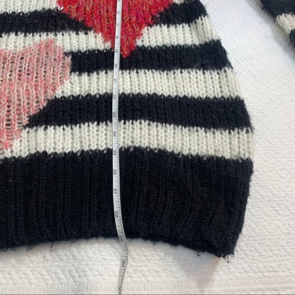 Anthropologie Katsumi Chunky Knit Striped Sweater Black/White Size M - Picture 7 of 8